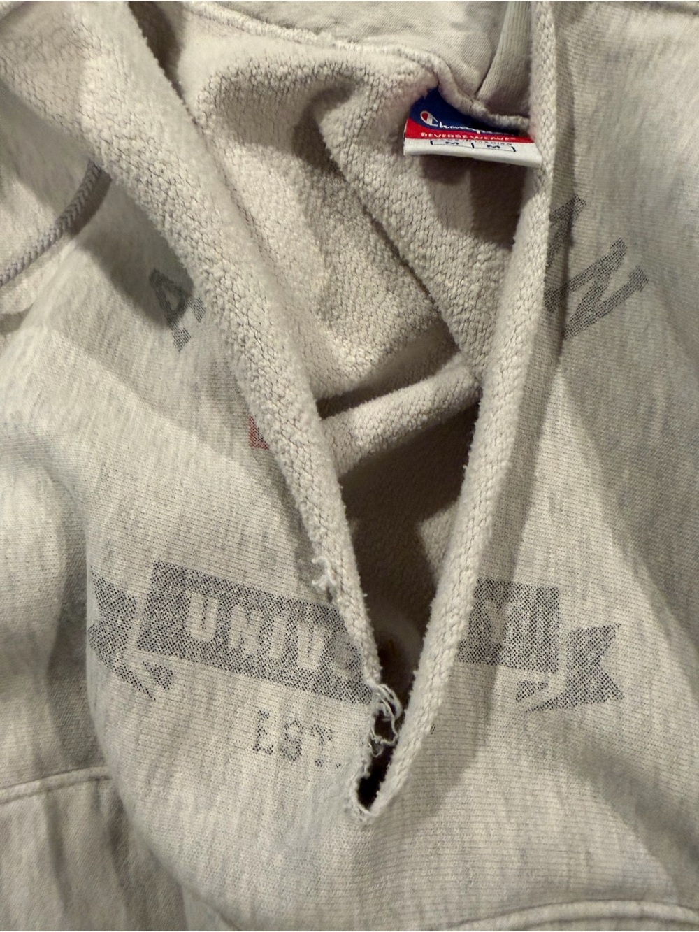 Champion women’s vintage Cream Sweatshirt with Faded Logo